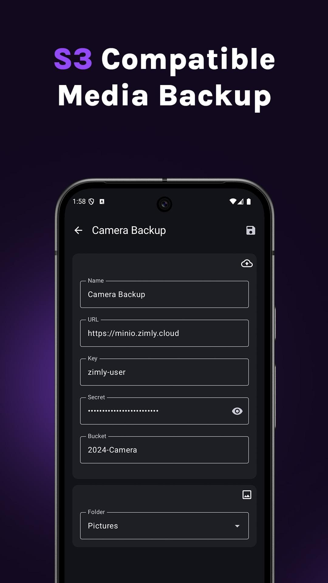 Скриншот 2 — Zimly S3 Backup