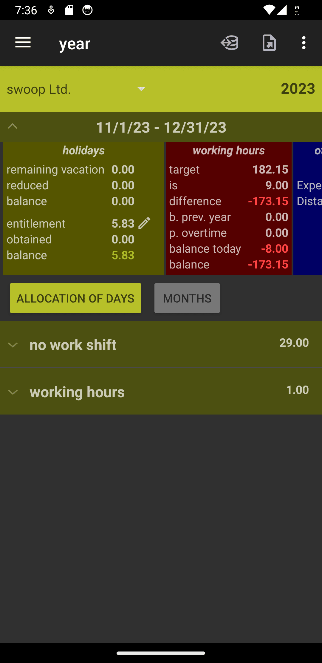 Скриншот 4 — Working Time Account