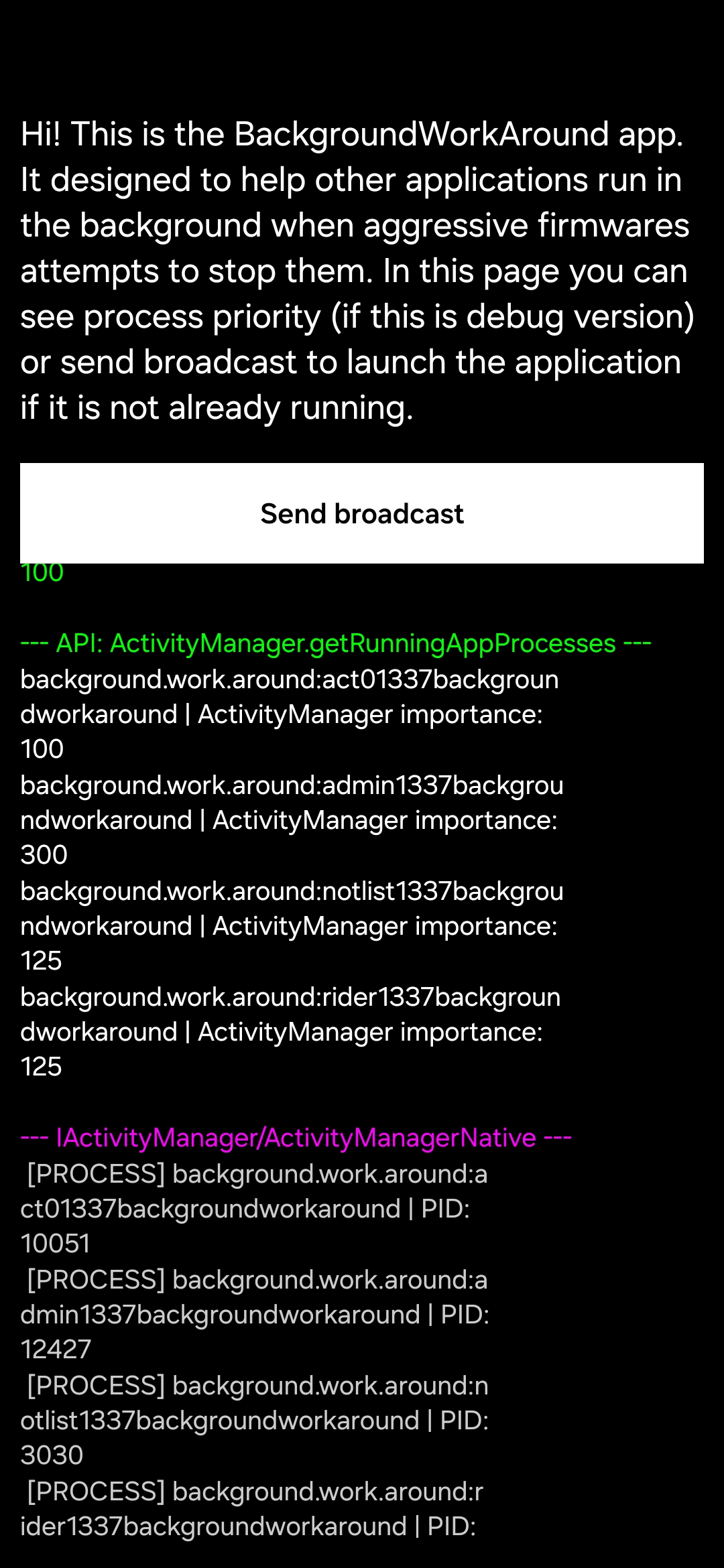 Скриншот 2 — BackgroundWorkAround