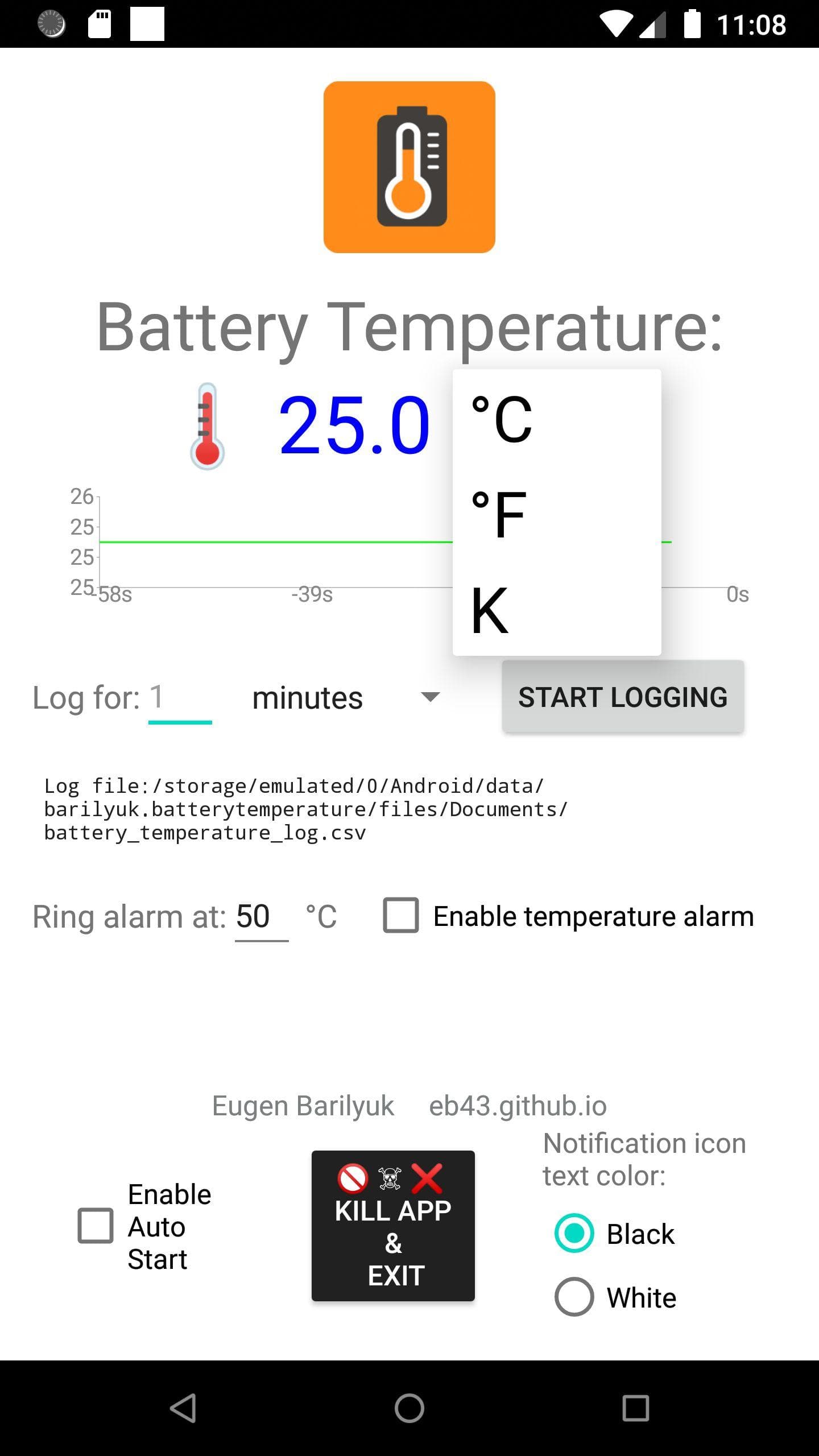 Скриншот 2 — BatteryTemperatureDisplay