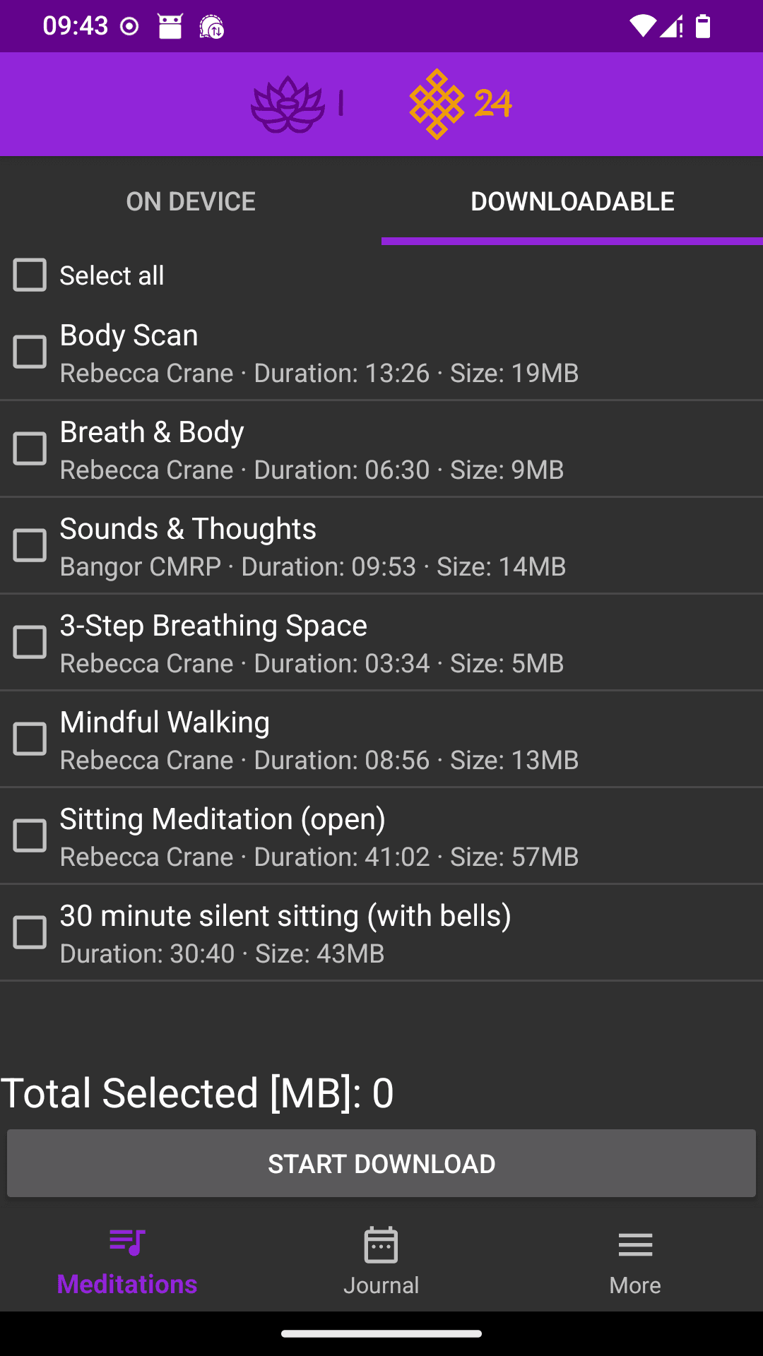 Скриншот 1 — Mindfulness Meditation