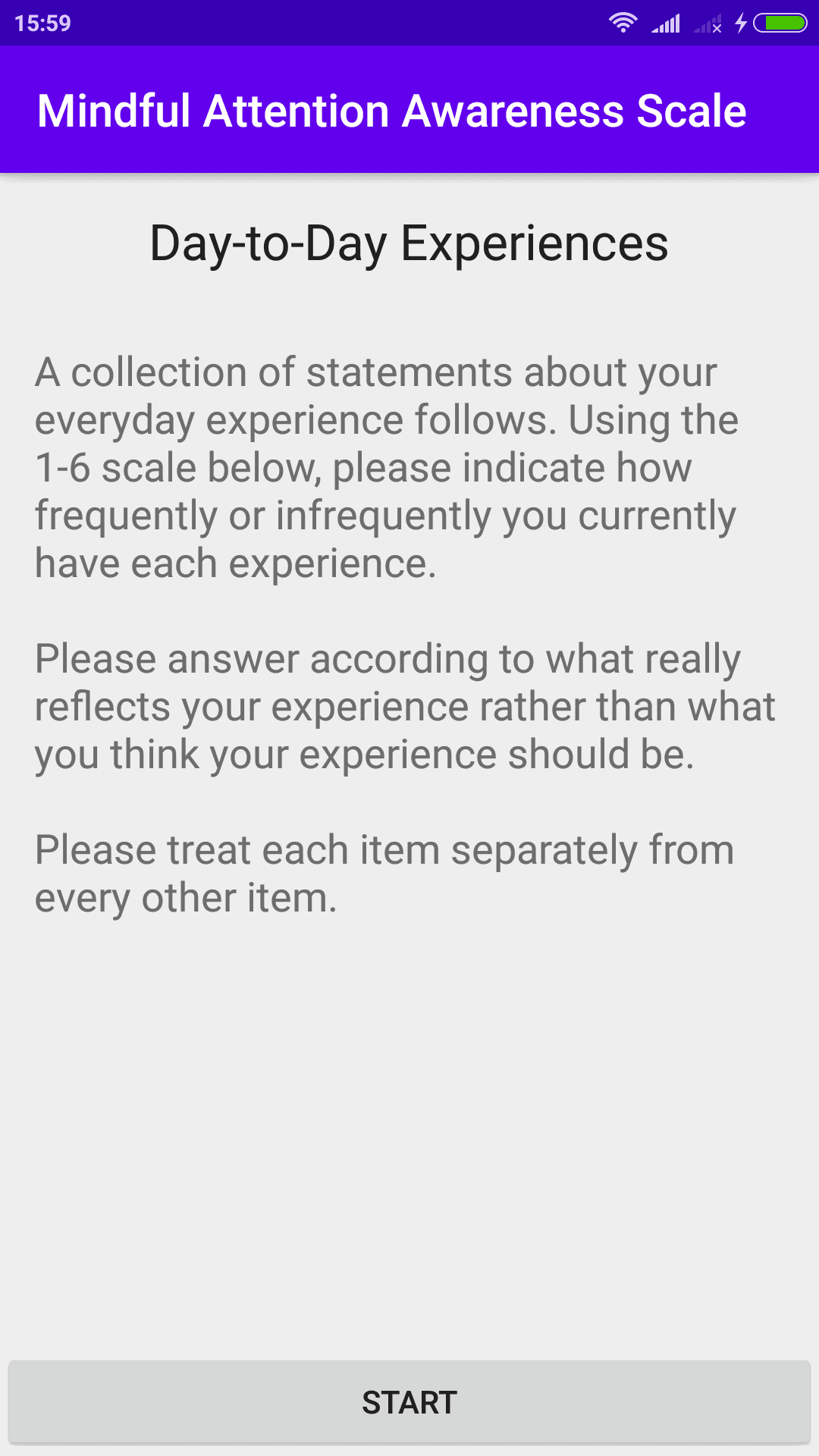 Скриншот 2 — Mindful Attention Awareness Scale
