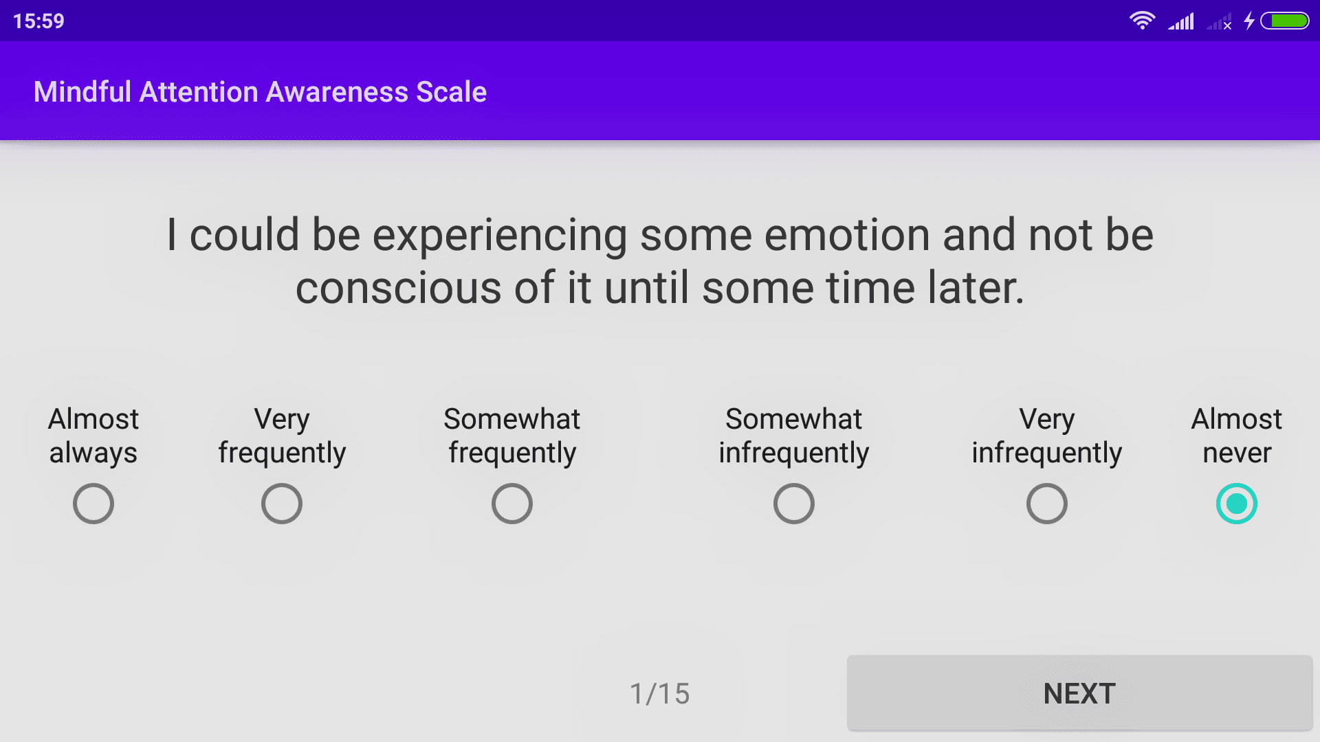 Скриншот 3 — Mindful Attention Awareness Scale