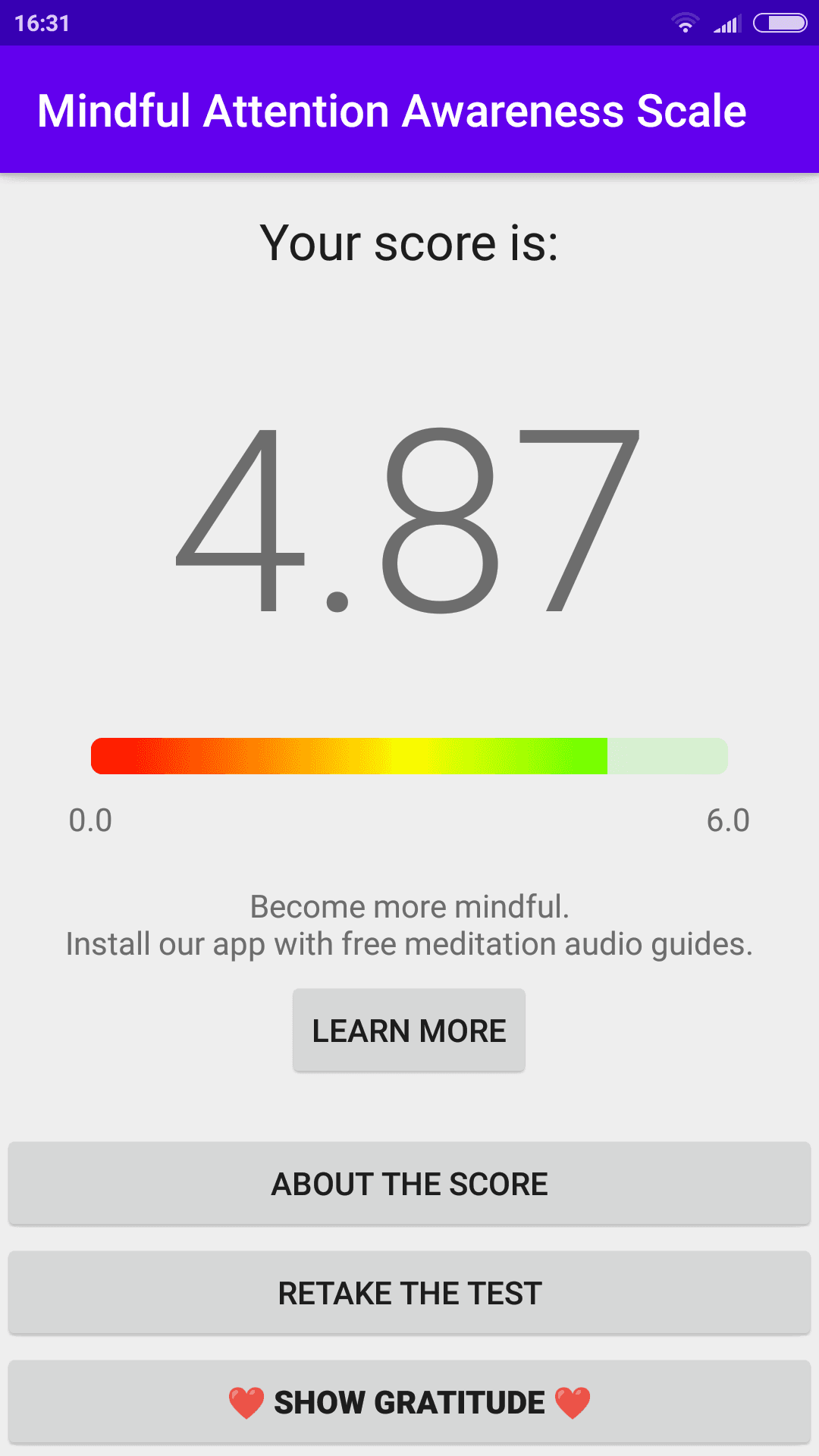 Скриншот 4 — Mindful Attention Awareness Scale