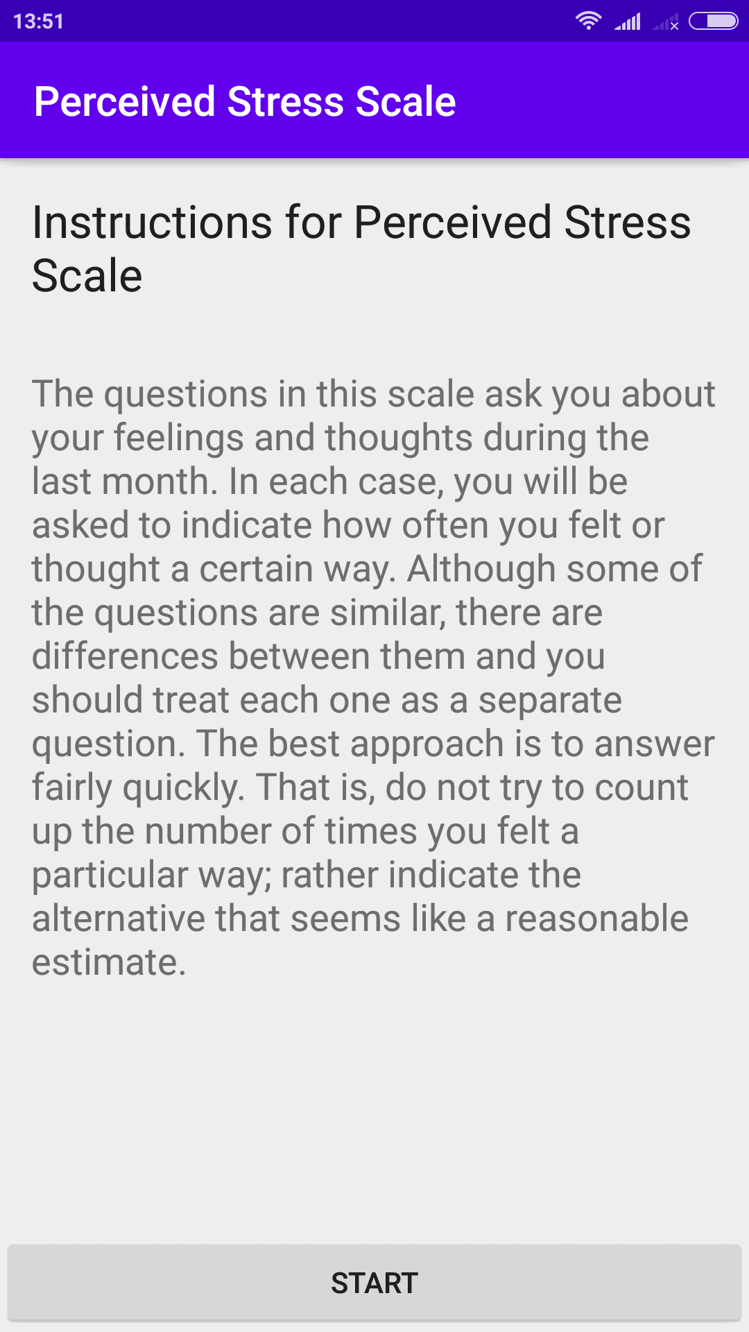 Скриншот 1 — Perceived Stress Scale
