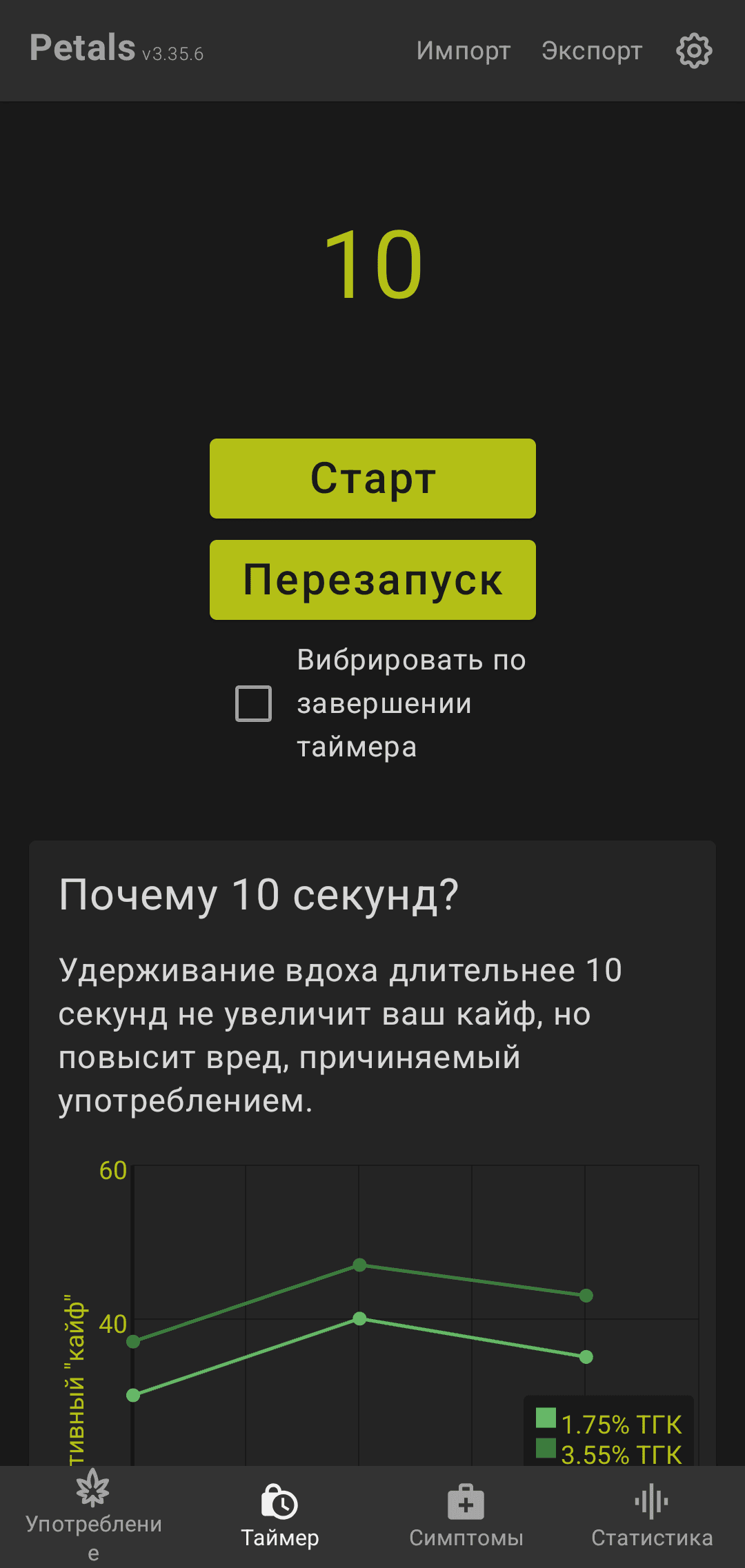 Скриншот 3 — Petals: Трекер Марихуаны