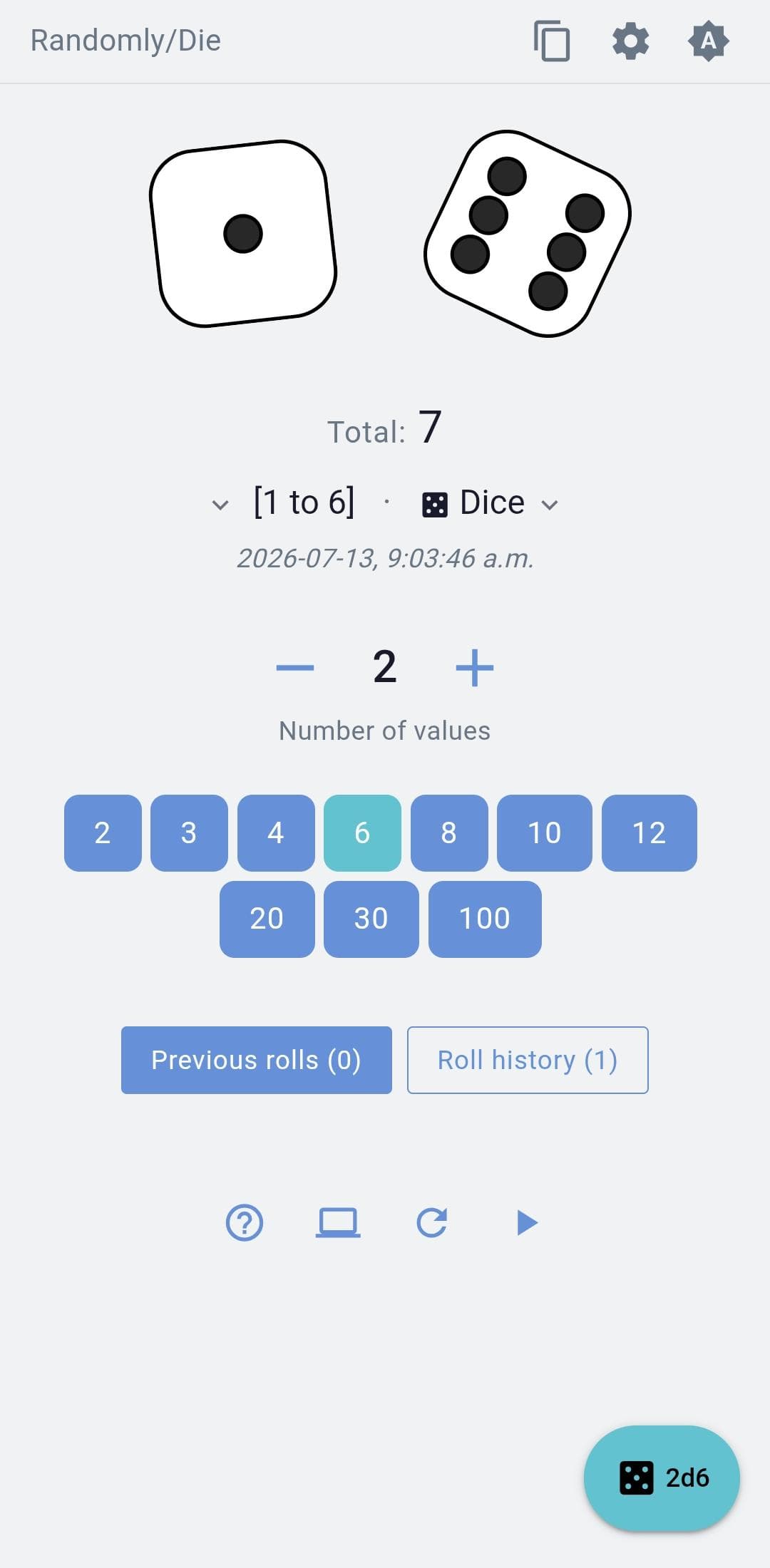 Скриншот 1 — Randomly/Die