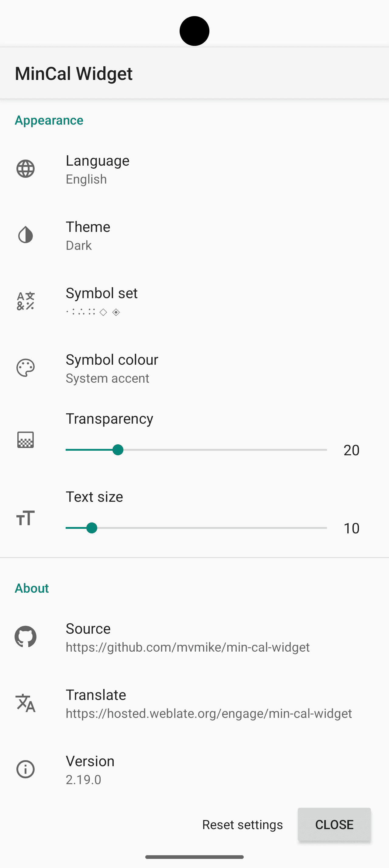 Скриншот 3 — MinCal Widget