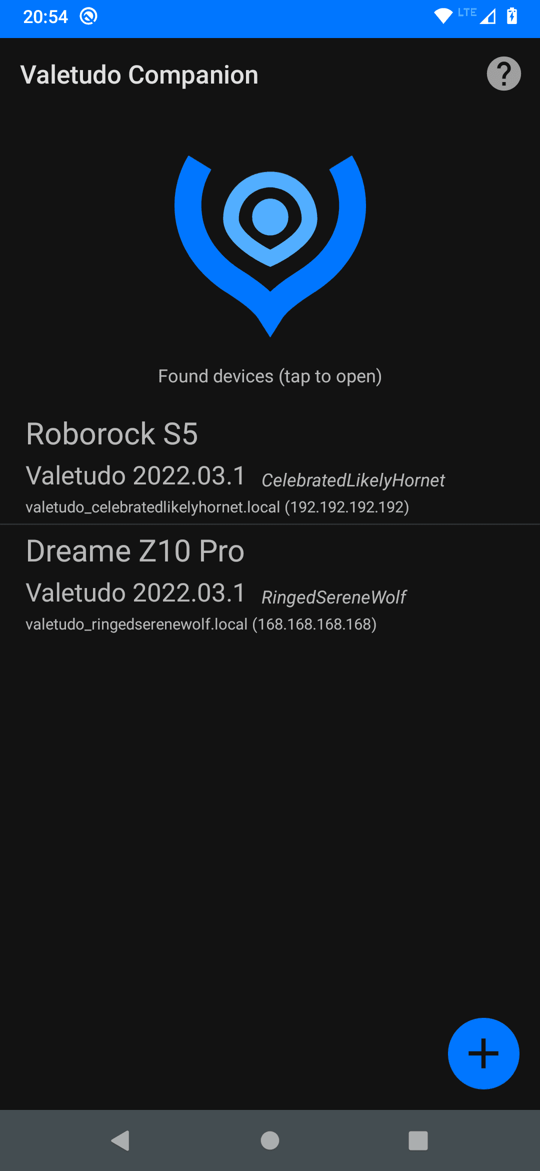 Скриншот 2 — Valetudo Companion