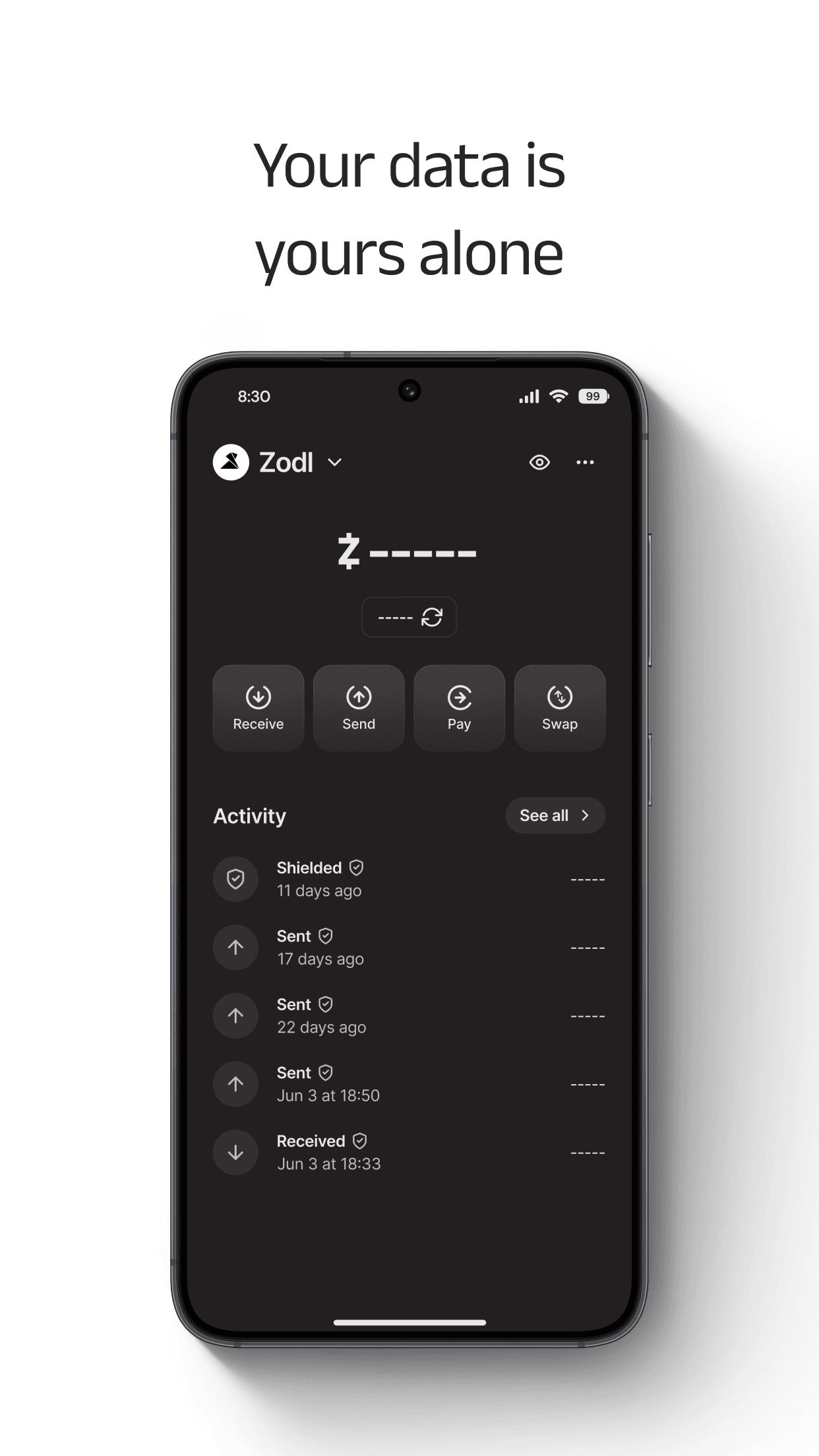 Скриншот 5 — Zodl: Zcash Wallet