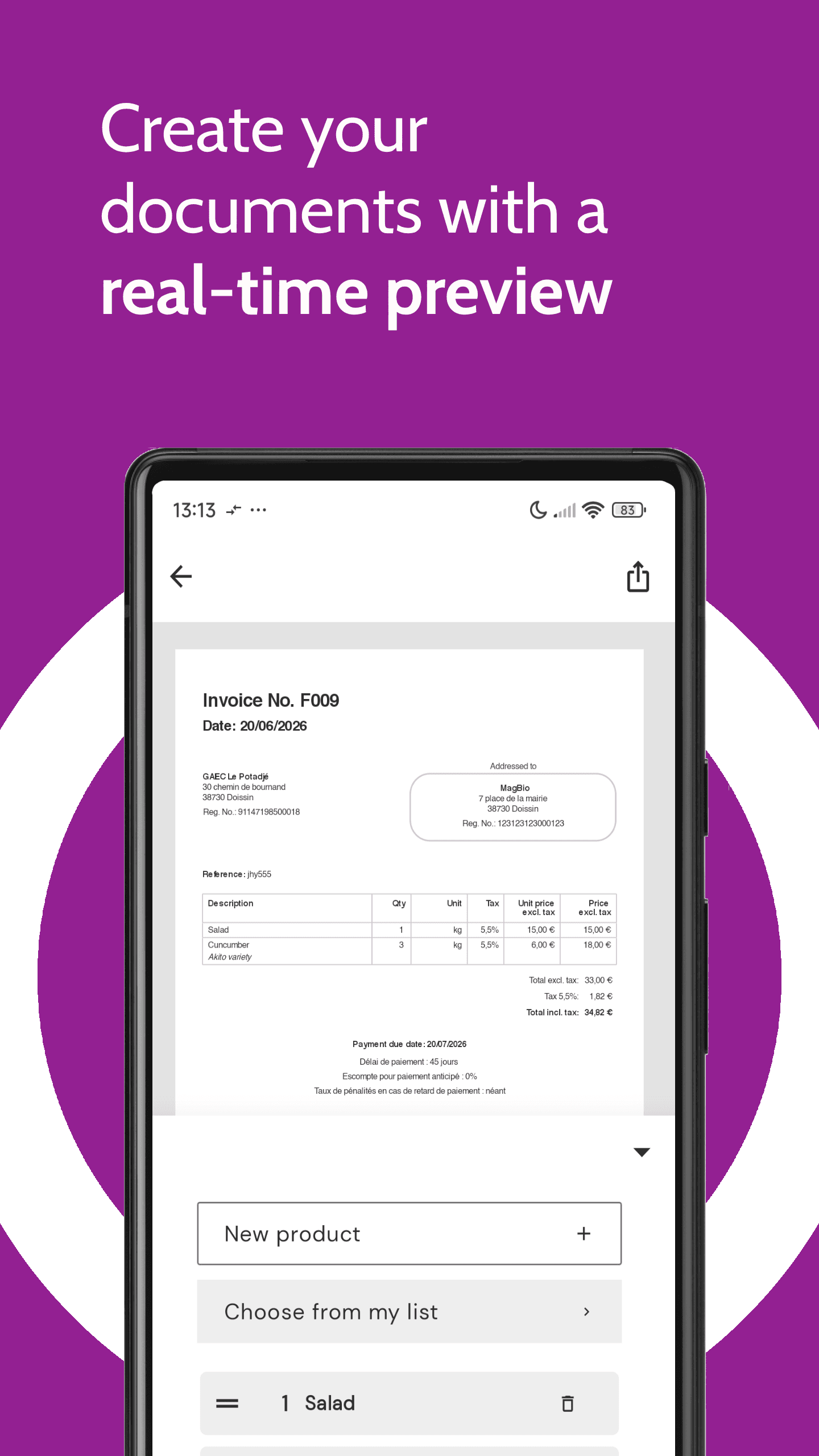 Скриншот 1 — invoice, quote, delivery note