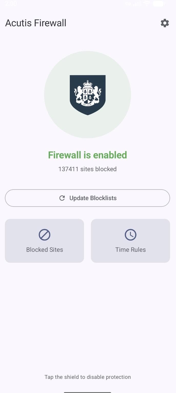 Скриншот 1 — Acutis Firewall