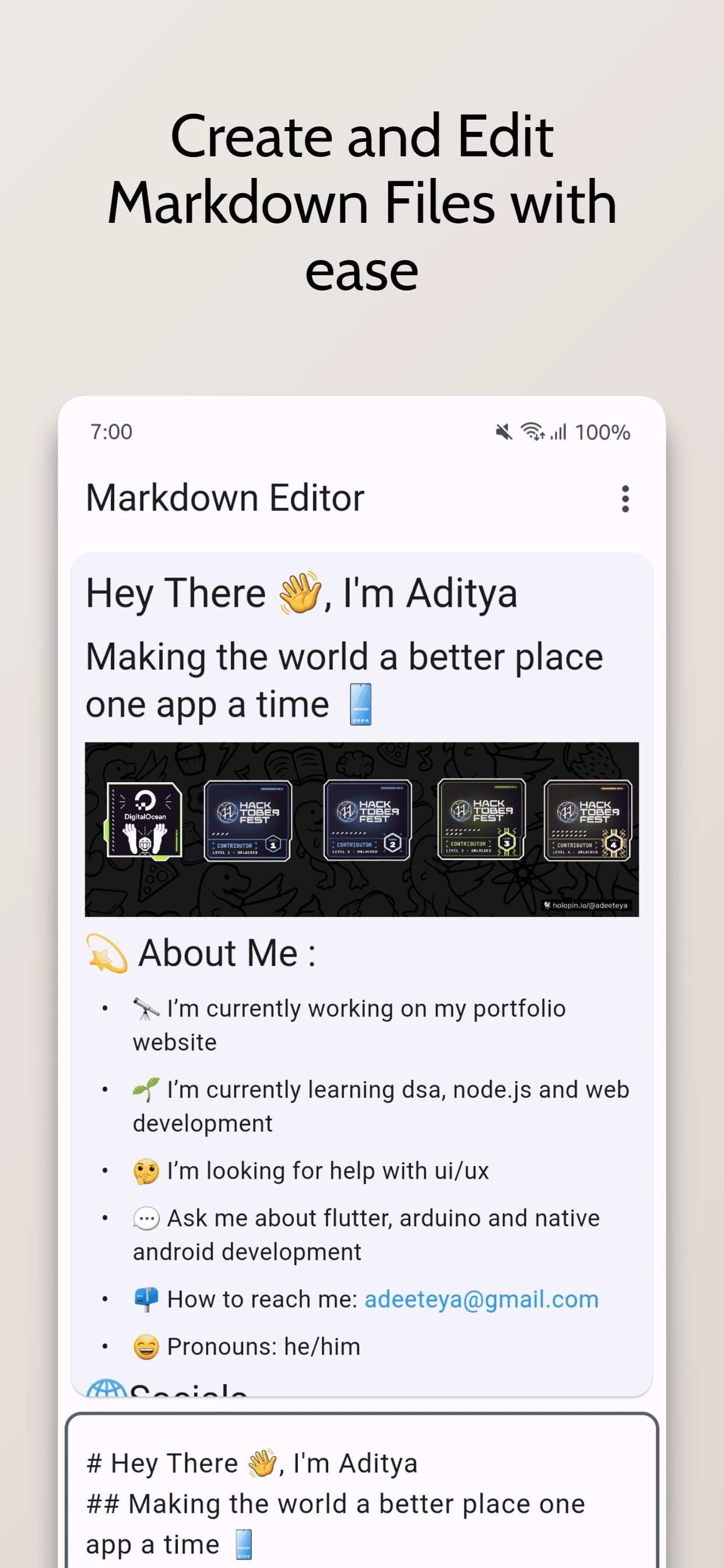 Скриншот 1 — Markdown Editor