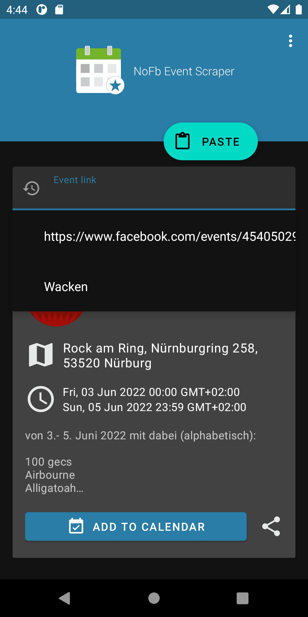 Скриншот 5 — NoFb Event Scraper