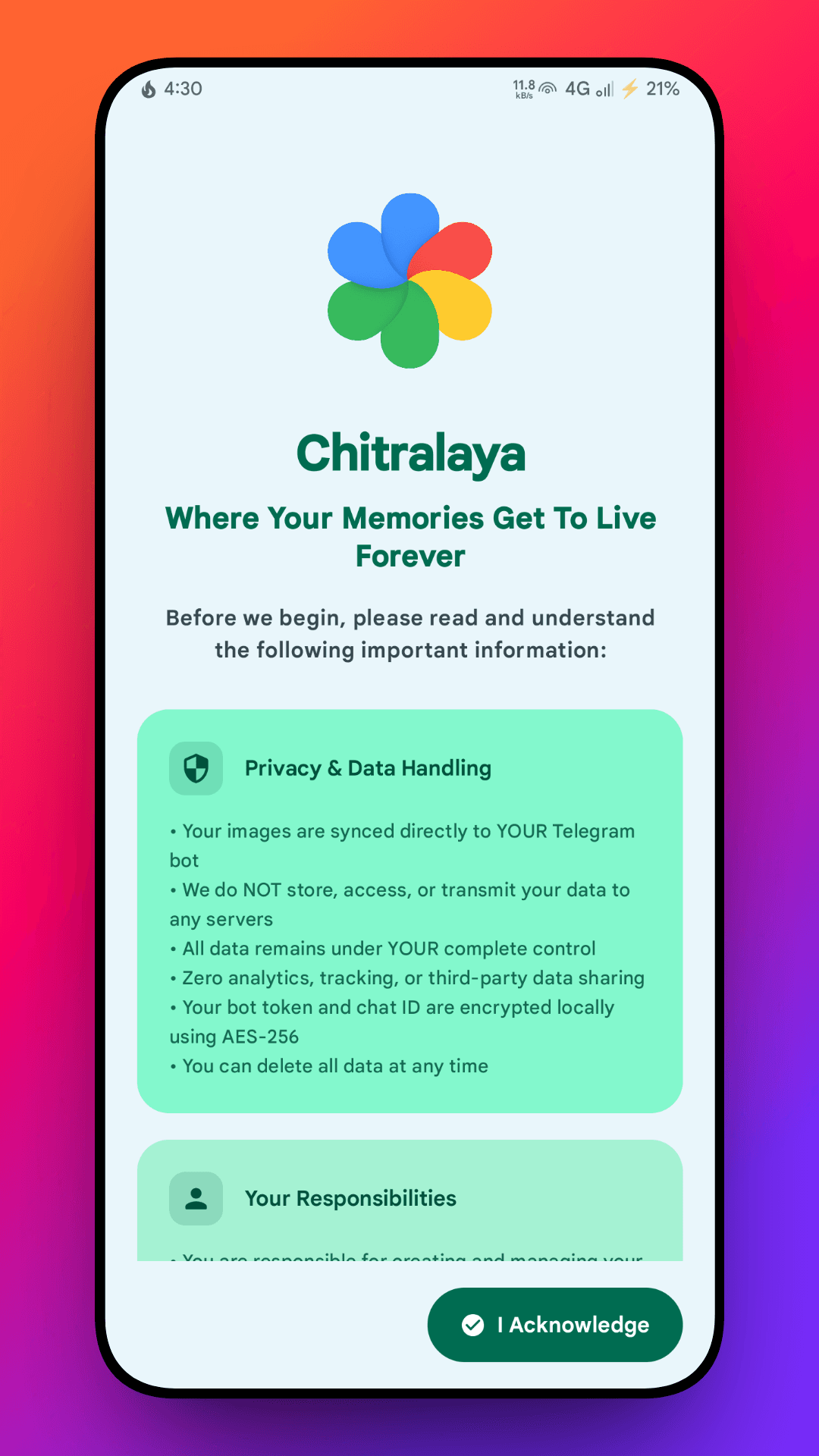Скриншот 1 — Chitralaya CloudGallery App