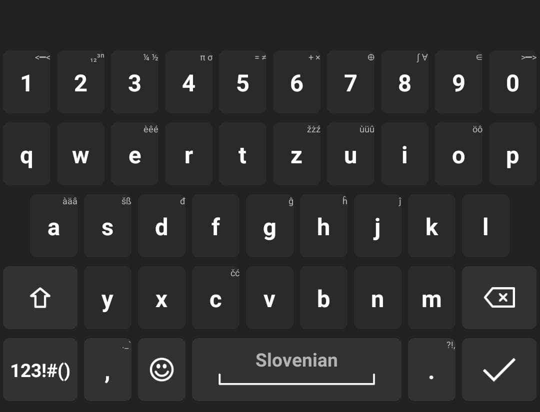 Скриншот 1 — Slovene for AnySoftKeyboard