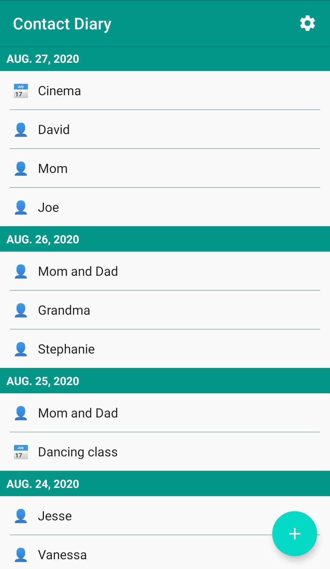Скриншот 1 — Contact Diary