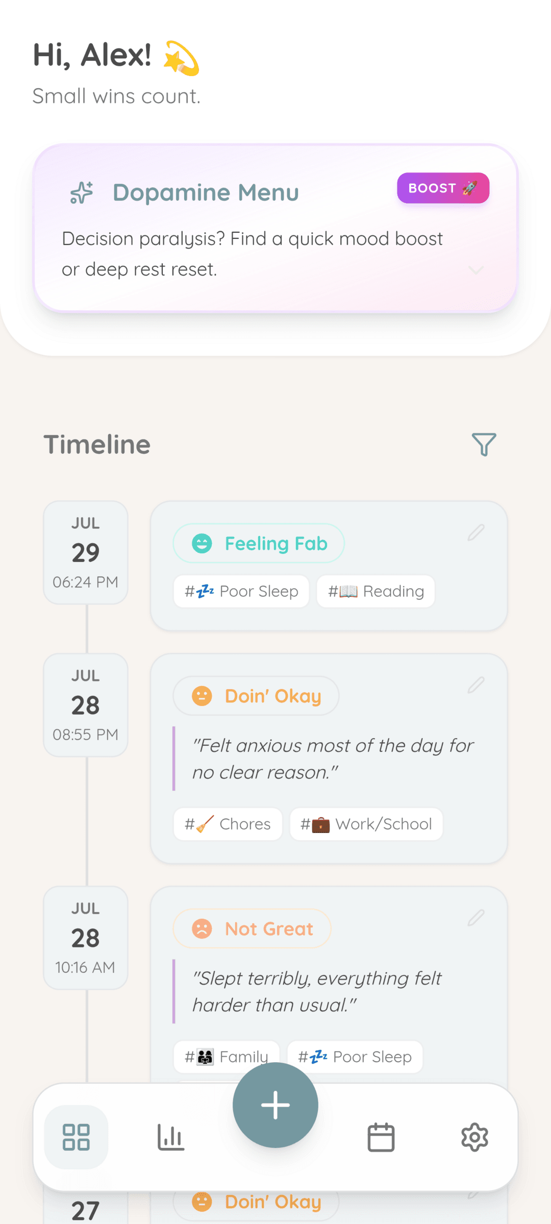 Скриншот 2 — Vibecheck: Private Mood Tracker