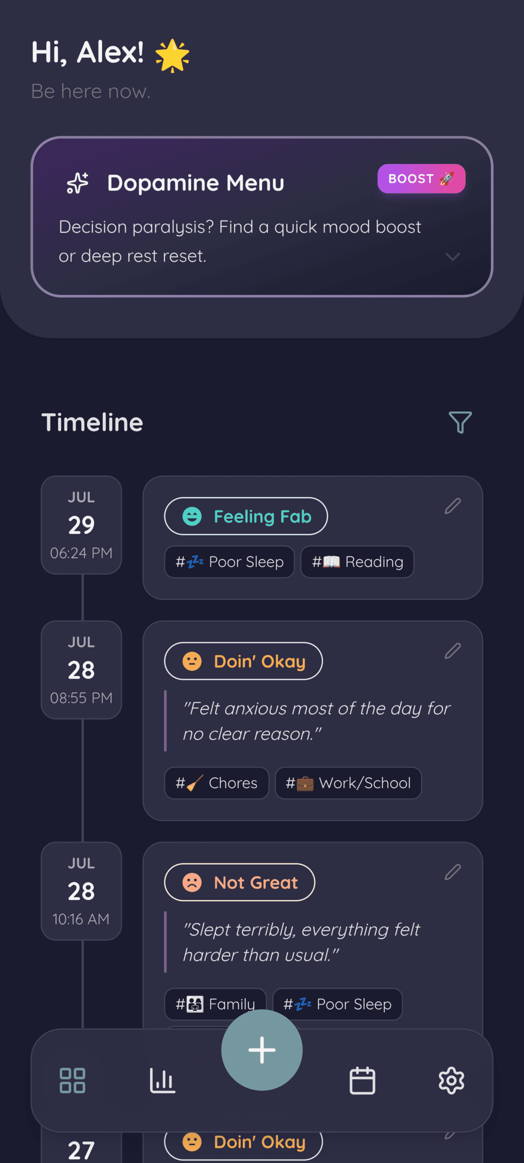 Скриншот 3 — Vibecheck: Private Mood Tracker