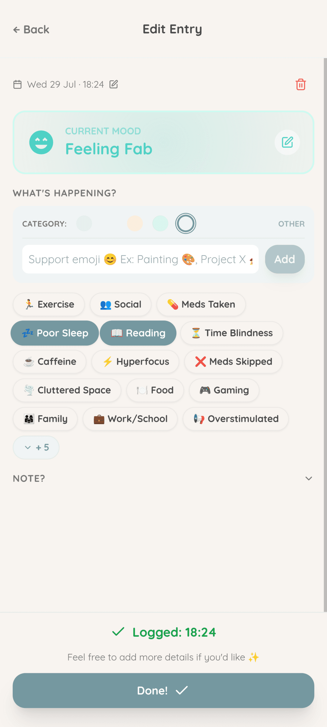 Скриншот 4 — Vibecheck: Private Mood Tracker