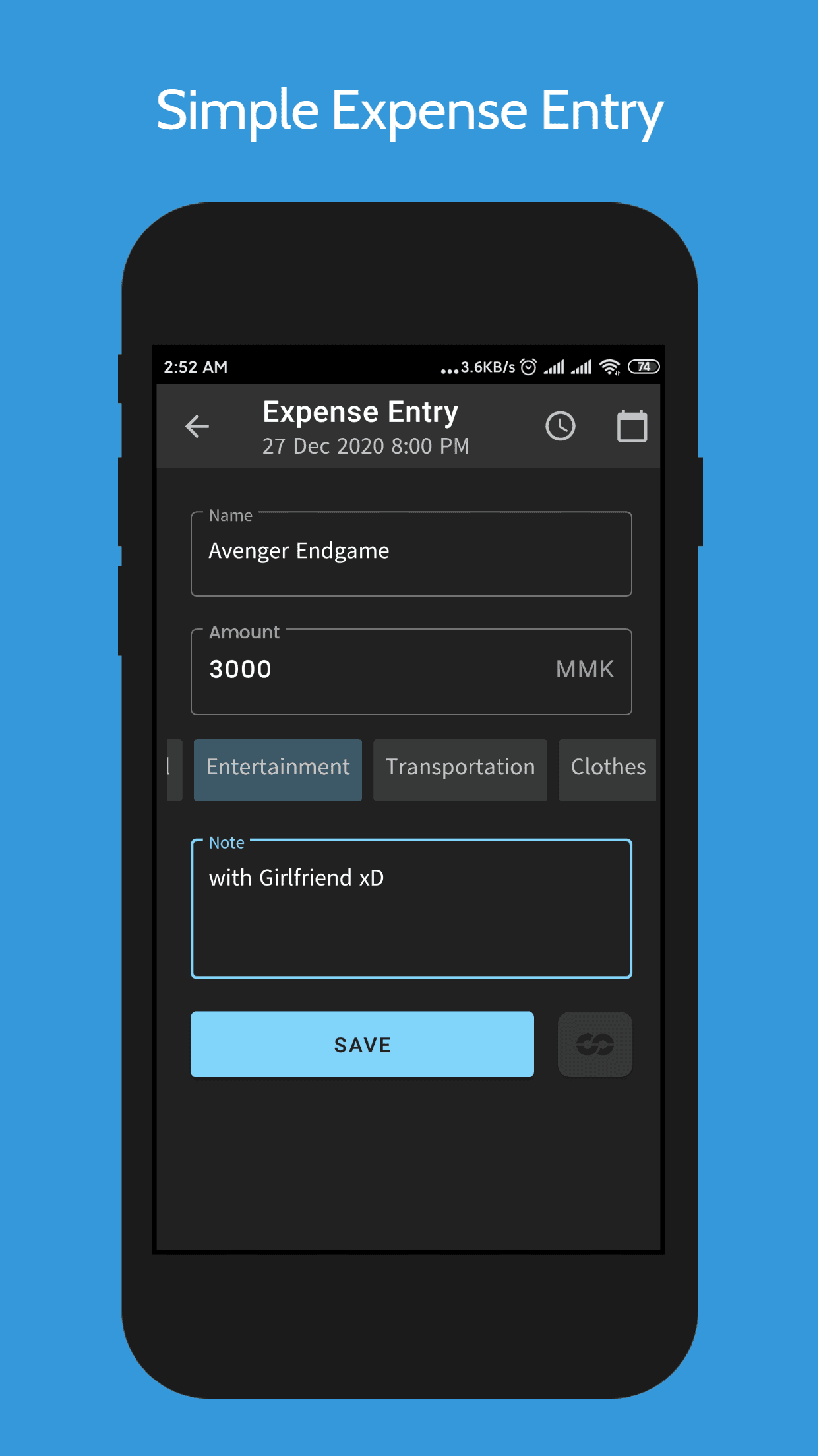 Скриншот 2 — Pro Expense - Daily Finance Tracker