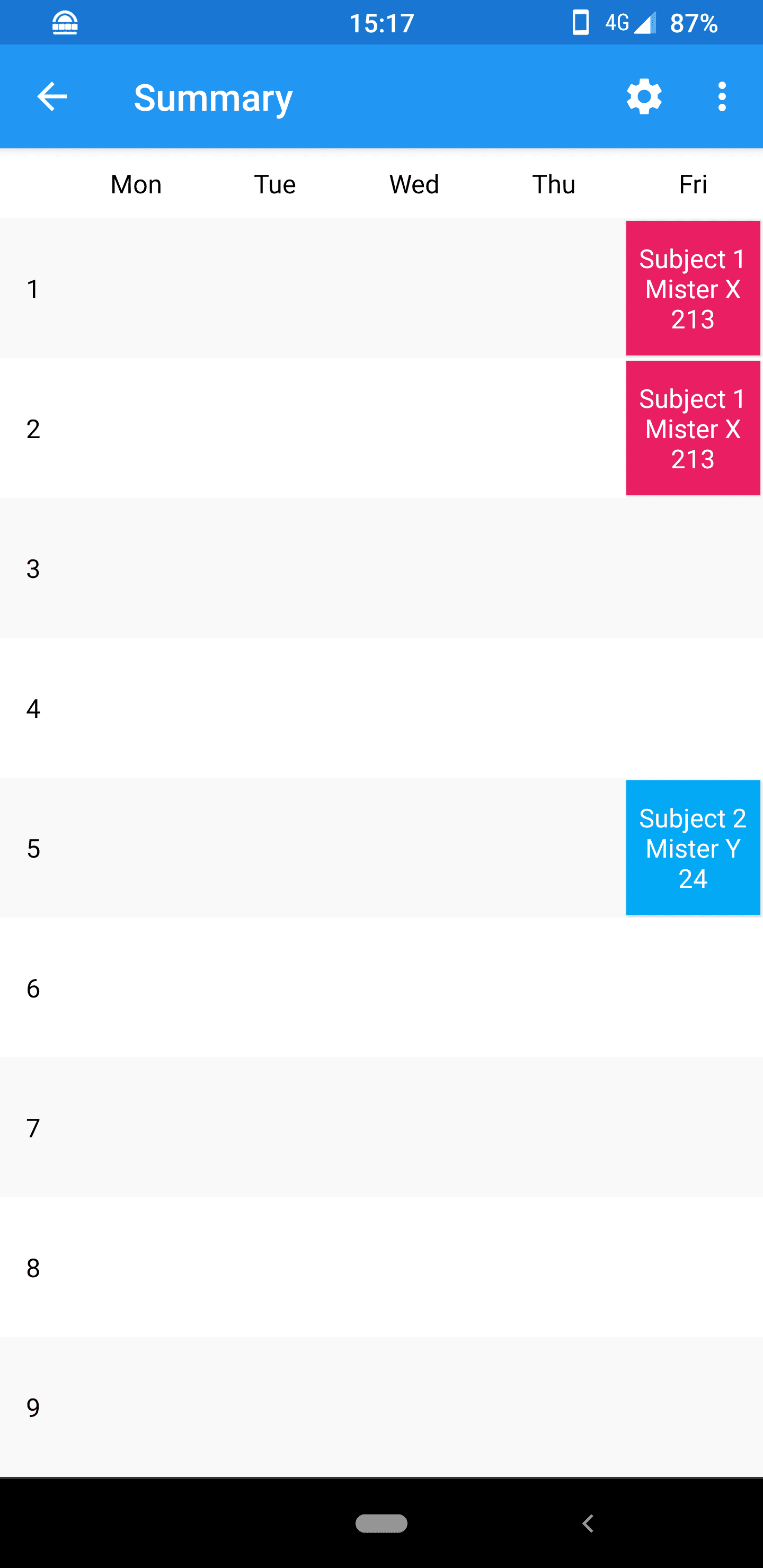 Скриншот 2 — Timetable