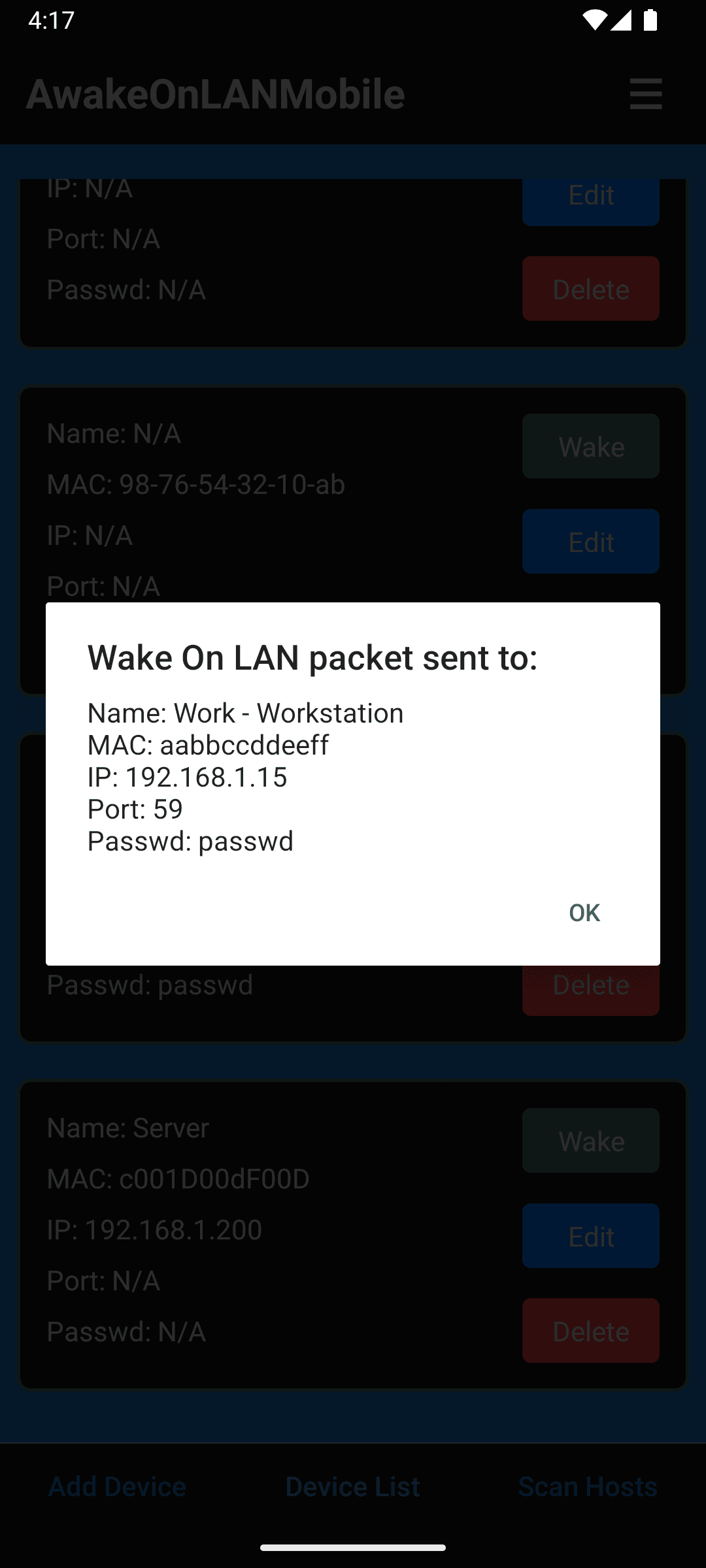 Скриншот 3 — AwakeOnLANMobile