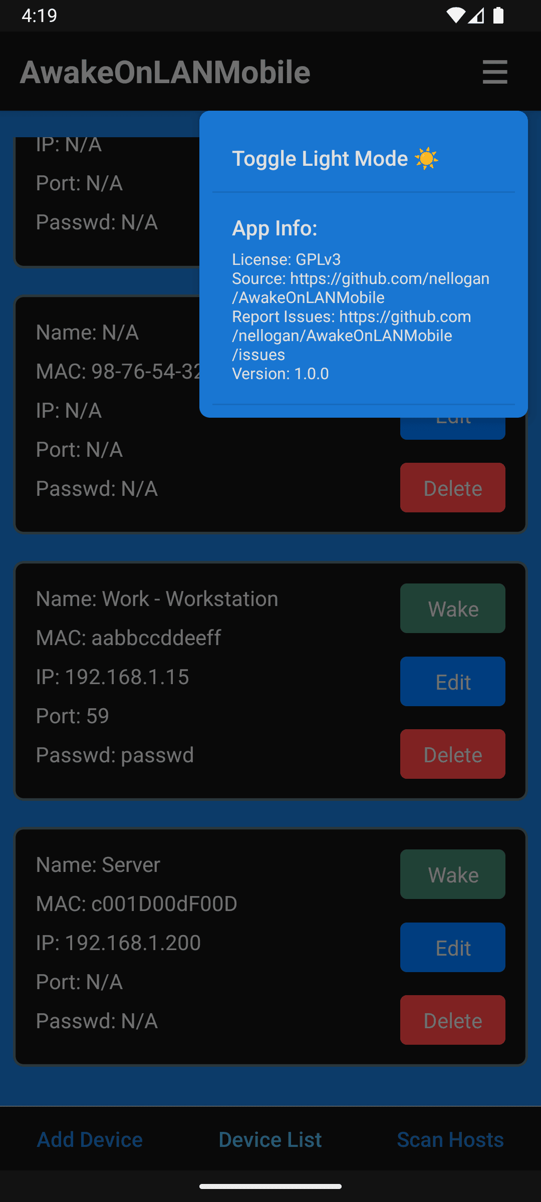 Скриншот 6 — AwakeOnLANMobile