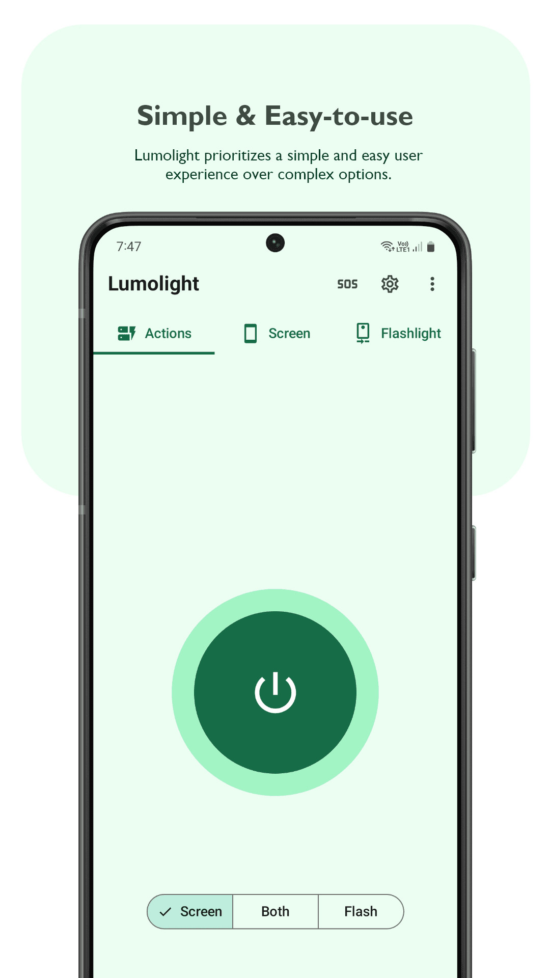Скриншот 1 — Lumolight: Screen & Flashlight