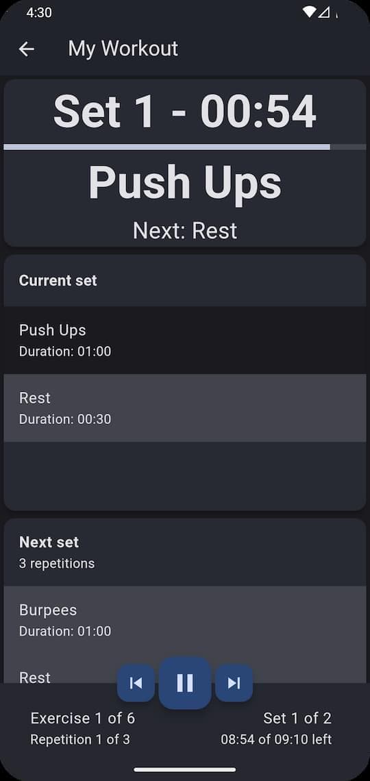 Скриншот 1 — Just Another Workout Timer