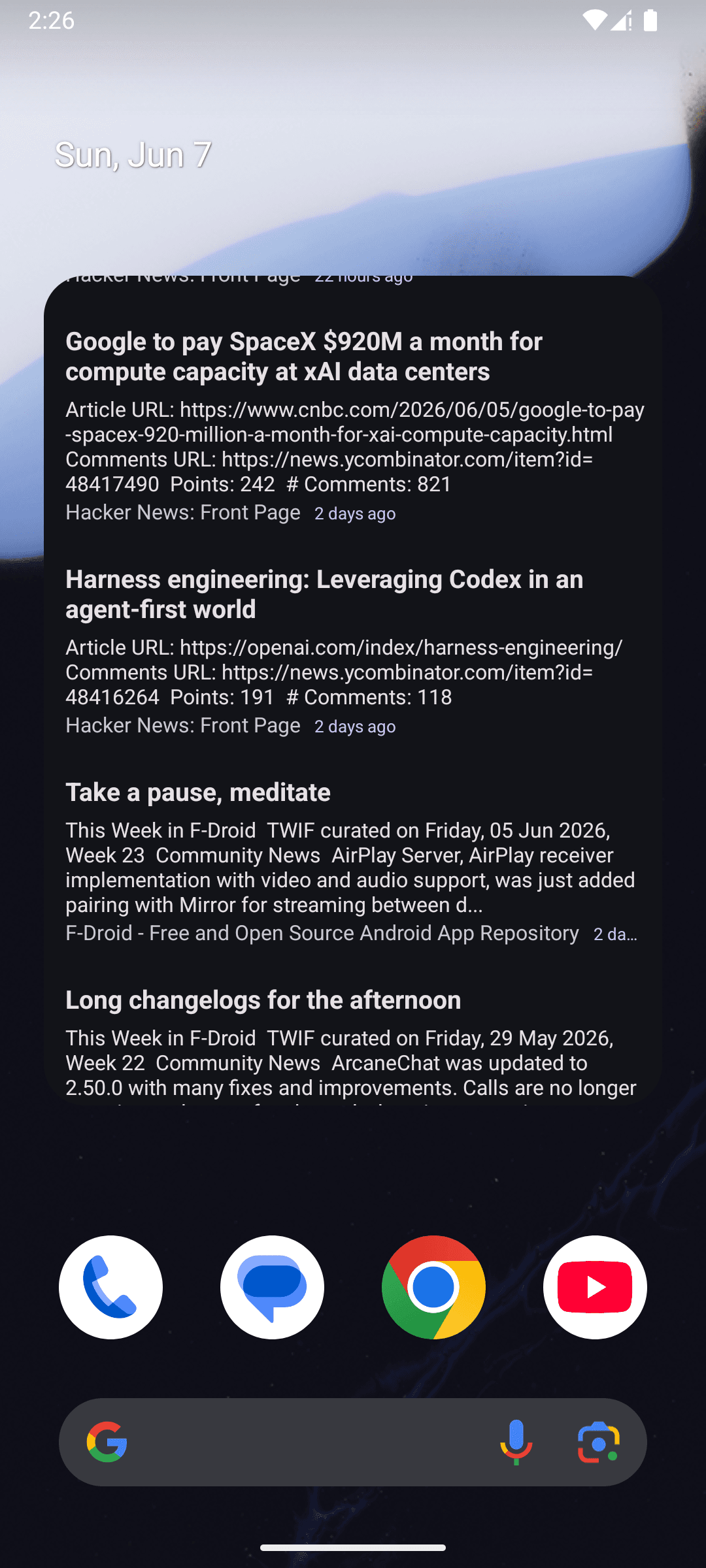 Скриншот 3 — HomeFeed - RSS Widget