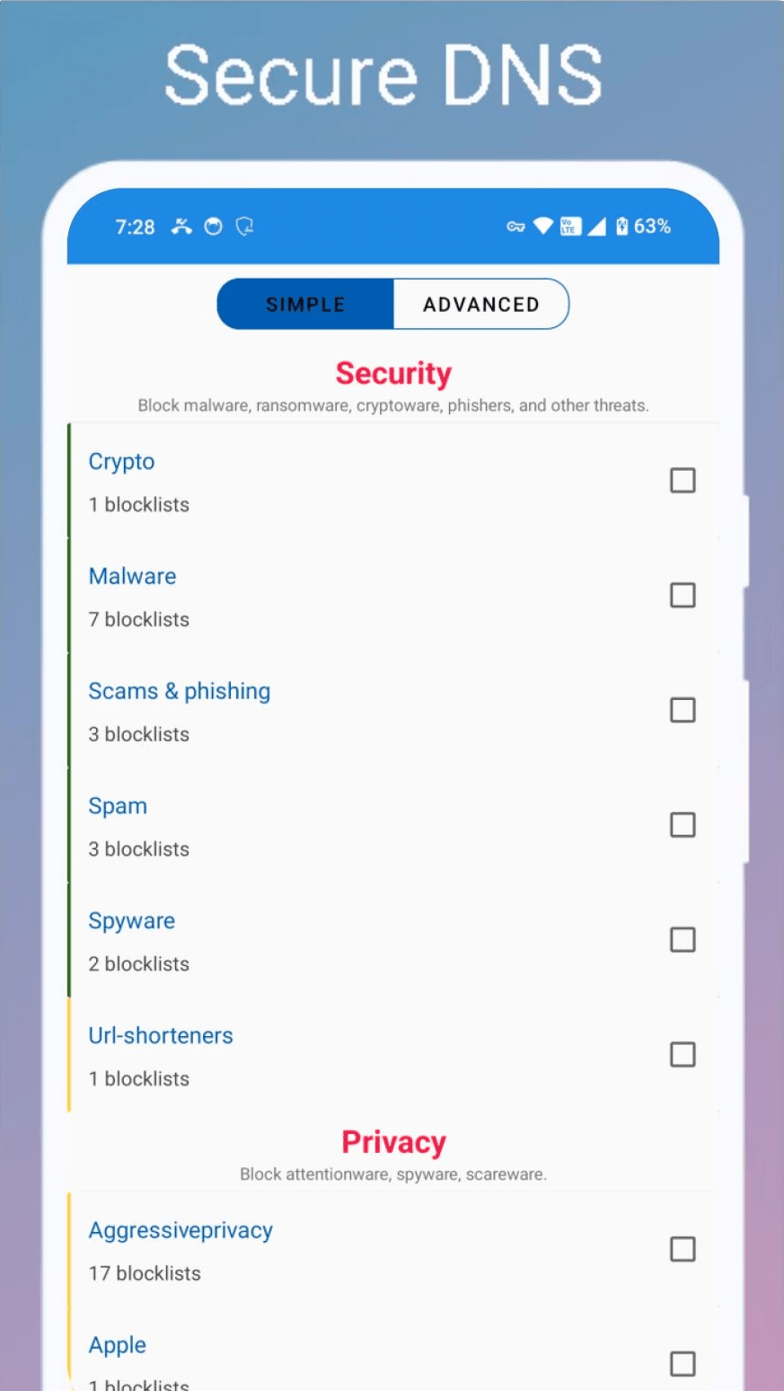 Скриншот 6 — Rethink: DNS + Firewall + VPN