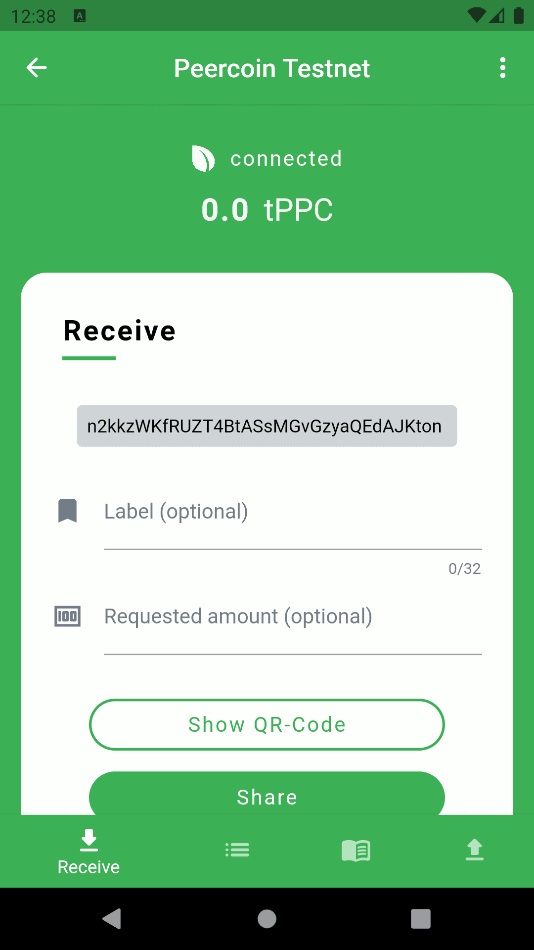 Скриншот 4 — Peercoin Wallet