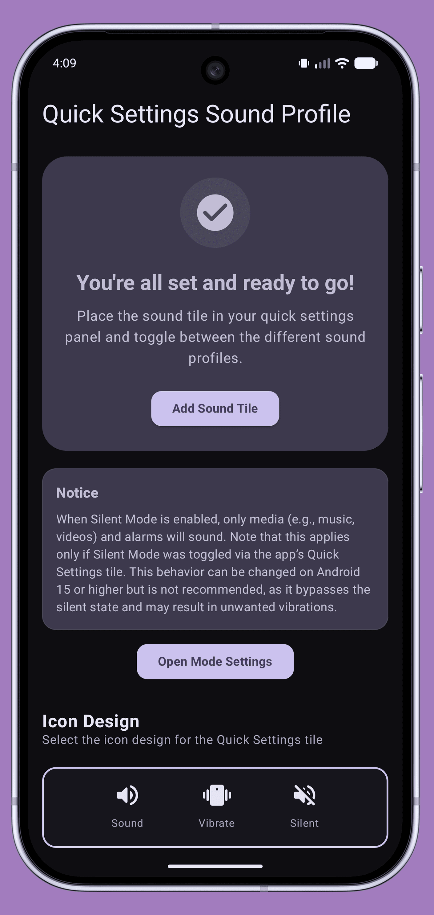 Скриншот 5 — Quick Settings Sound Profile