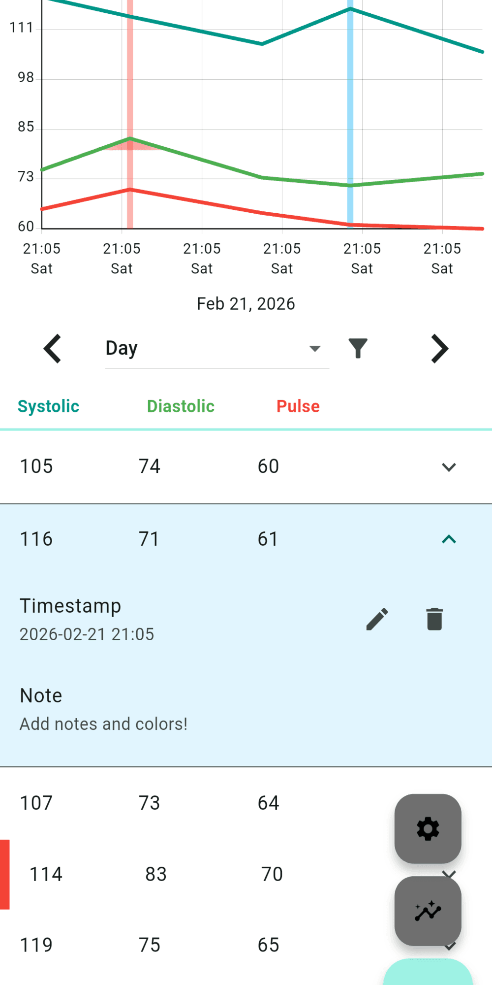 Скриншот 2 — Blood pressure monitor