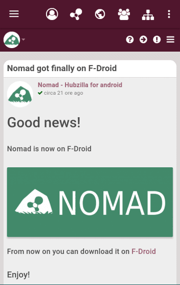 Скриншот 2 — Nomad - Hubzilla for Android