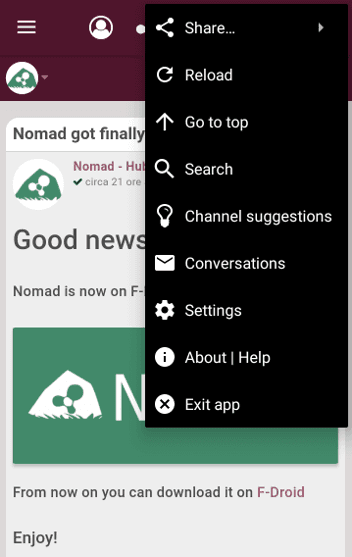 Скриншот 4 — Nomad - Hubzilla for Android