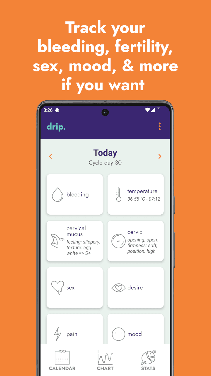 Скриншот 2 — drip period & cycle tracker