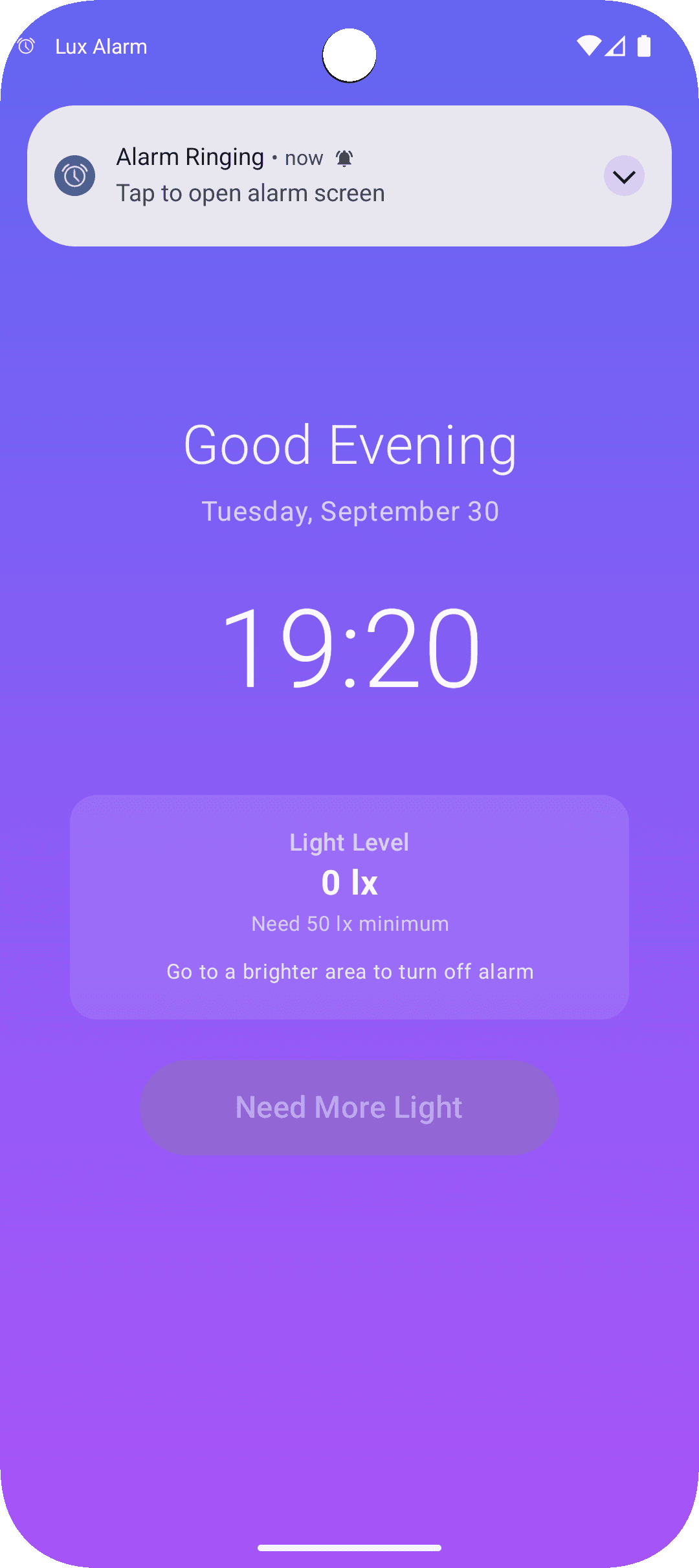 Скриншот 2 — Lux Alarm