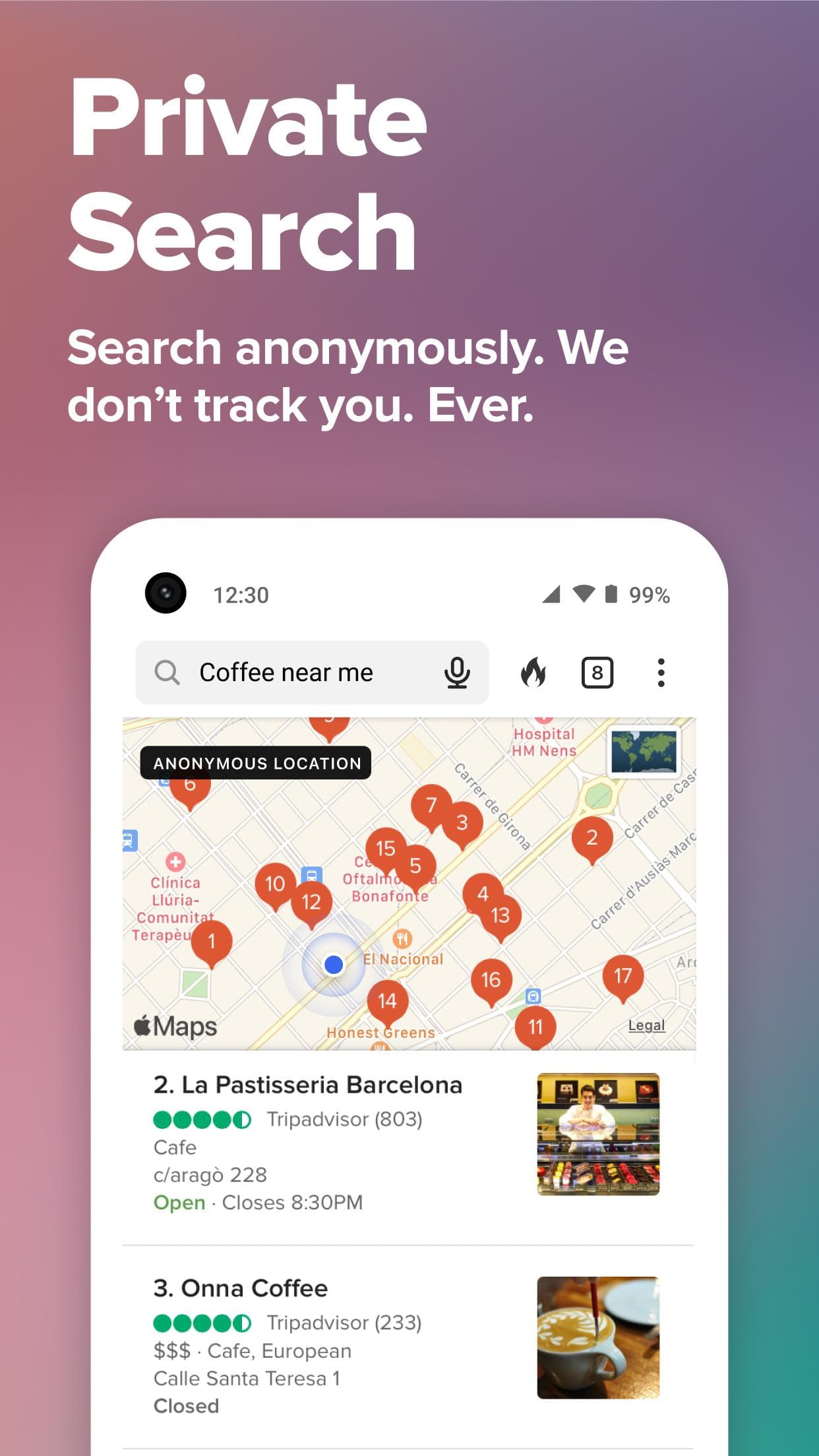 Скриншот 2 — DuckDuckGo Privacy Browser