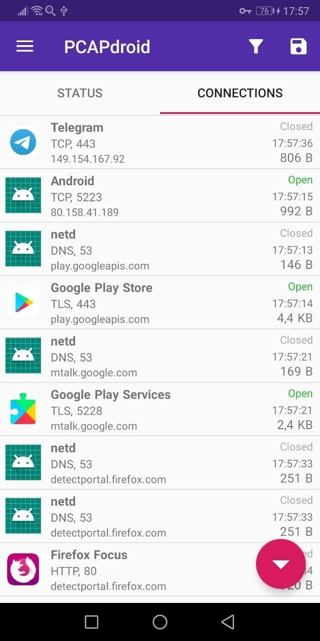 Скриншот 2 — PCAPdroid