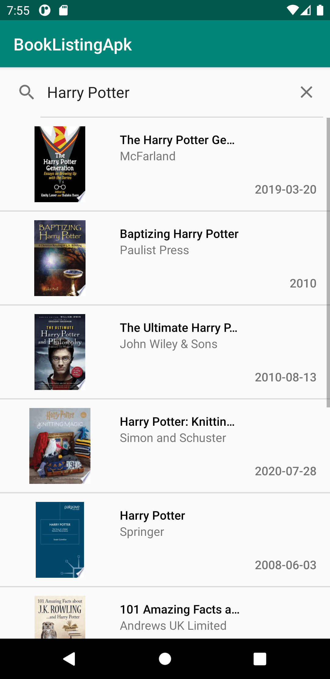 Скриншот 1 — Book Listing App