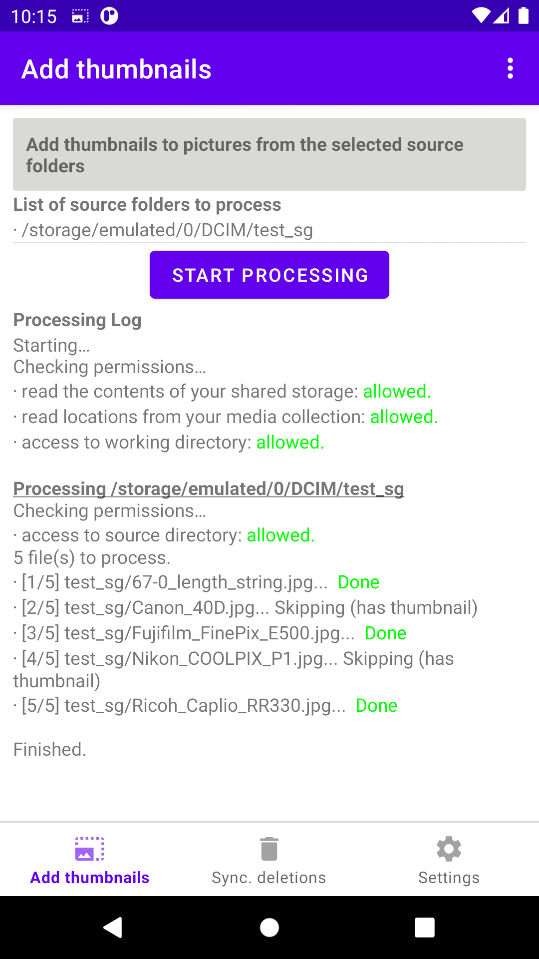 Скриншот 1 — Exif Thumbnail Adder