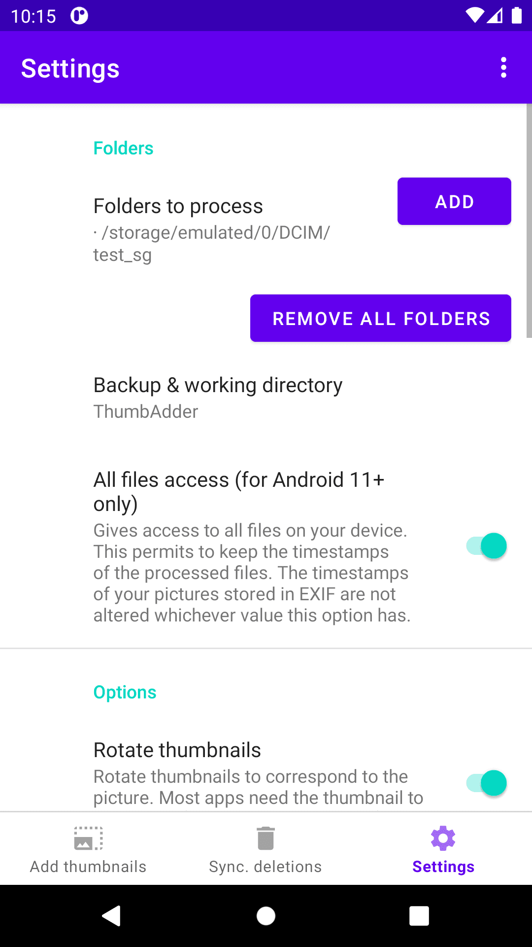 Скриншот 3 — Exif Thumbnail Adder