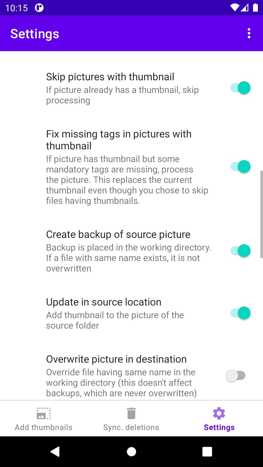 Скриншот 4 — Exif Thumbnail Adder