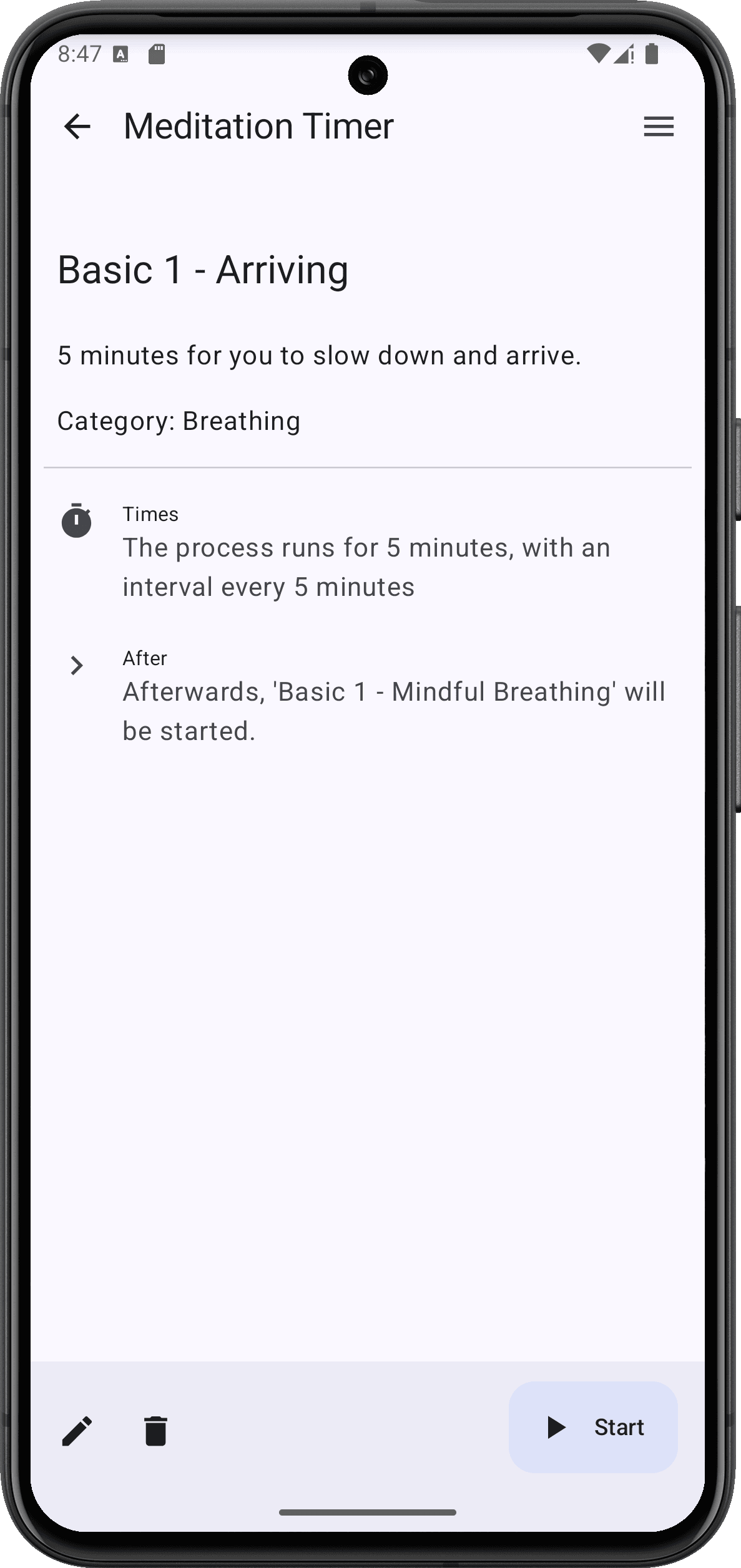 Скриншот 2 — Meditation Timer