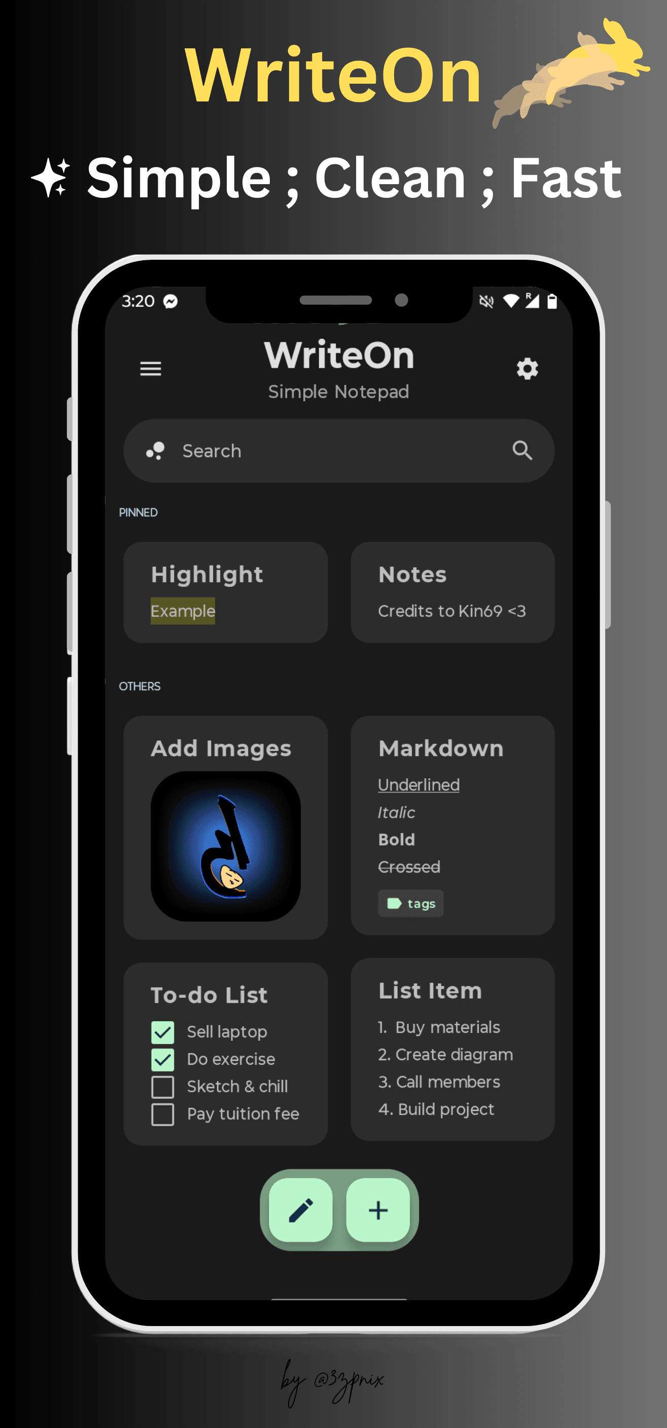 Скриншот 1 — WriteOn: Simple Notepad