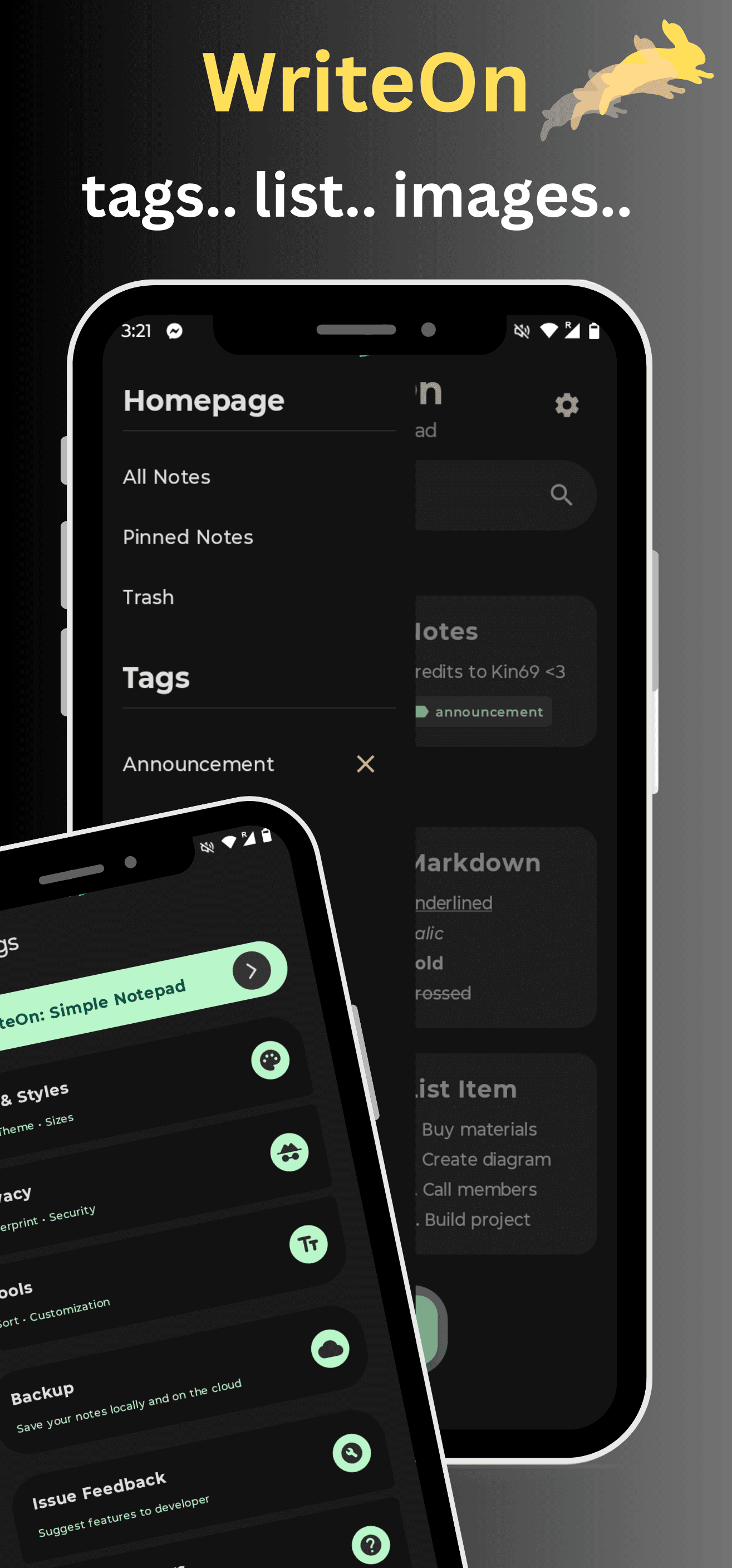 Скриншот 2 — WriteOn: Simple Notepad