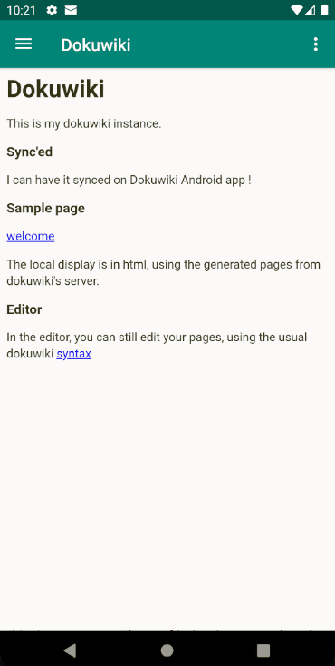 Скриншот 1 — Dokuwiki Android