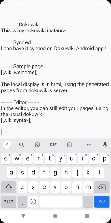 Скриншот 2 — Dokuwiki Android